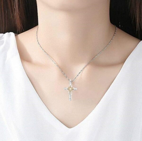 Octagonal Star Cross Alloy Pendant - Image 2